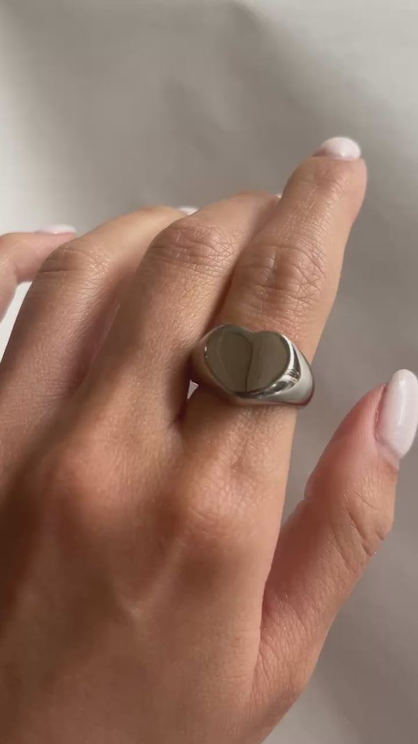 Camille Heart Ring Silver - Size 6