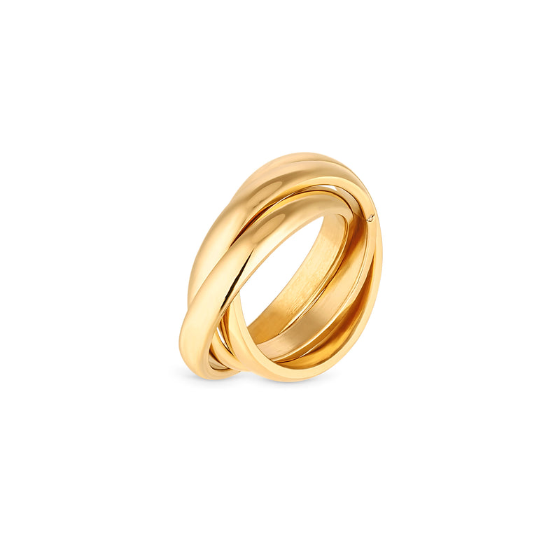 TRI RING - GOLD, SIZE 7