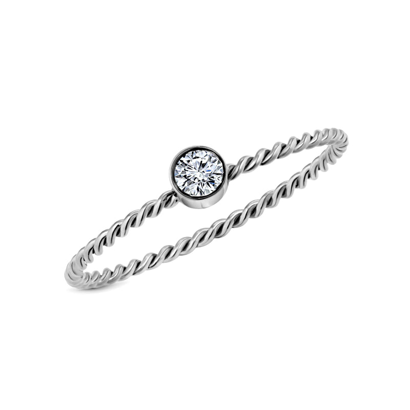 BRAIDED RING - SILVER, SIZE 6