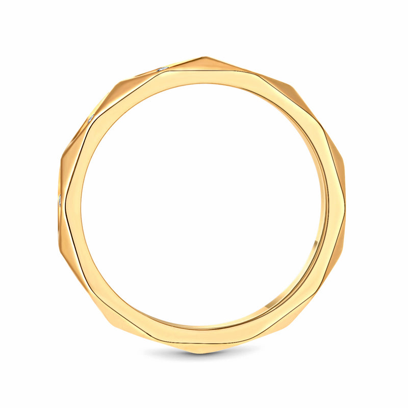 FACETED RING - GOLD, SIZE 6
