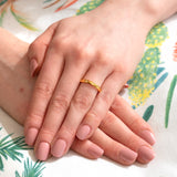 FACETED RING - GOLD, SIZE 6