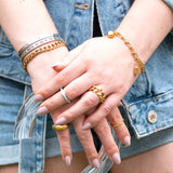 FACETED RING - GOLD, SIZE 6