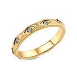 FACETED RING - GOLD, SIZE 6