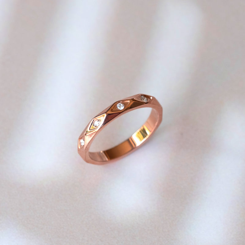 FACETED RING - ROSE, SIZE 6