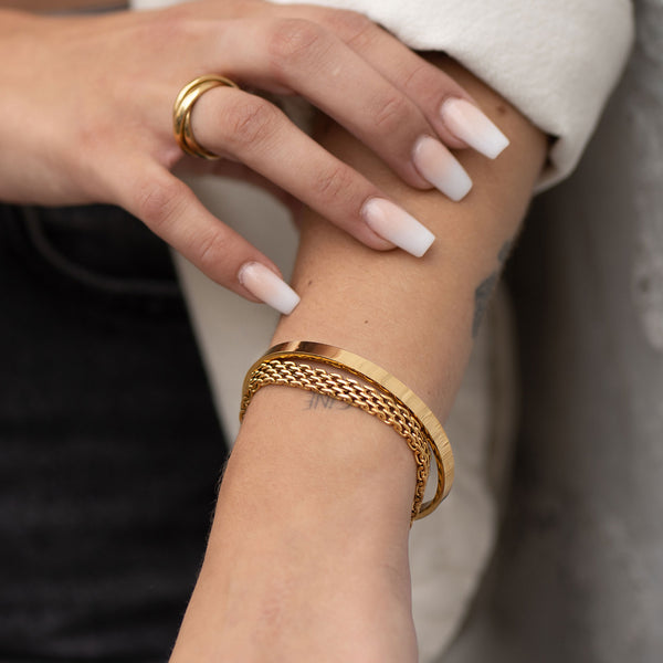 HERRINGBONE BRACELET - GOLD