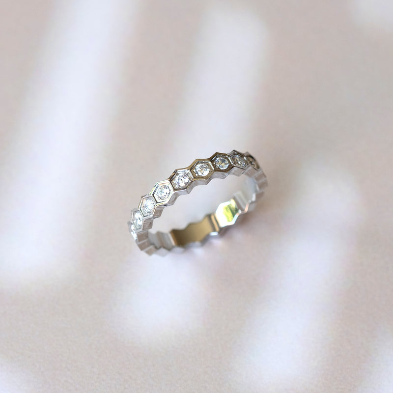 HEX RING - SILVER, SIZE 6