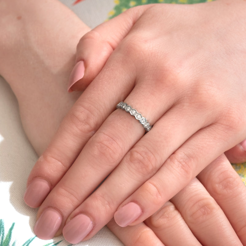 HEX RING - SILVER, SIZE 6