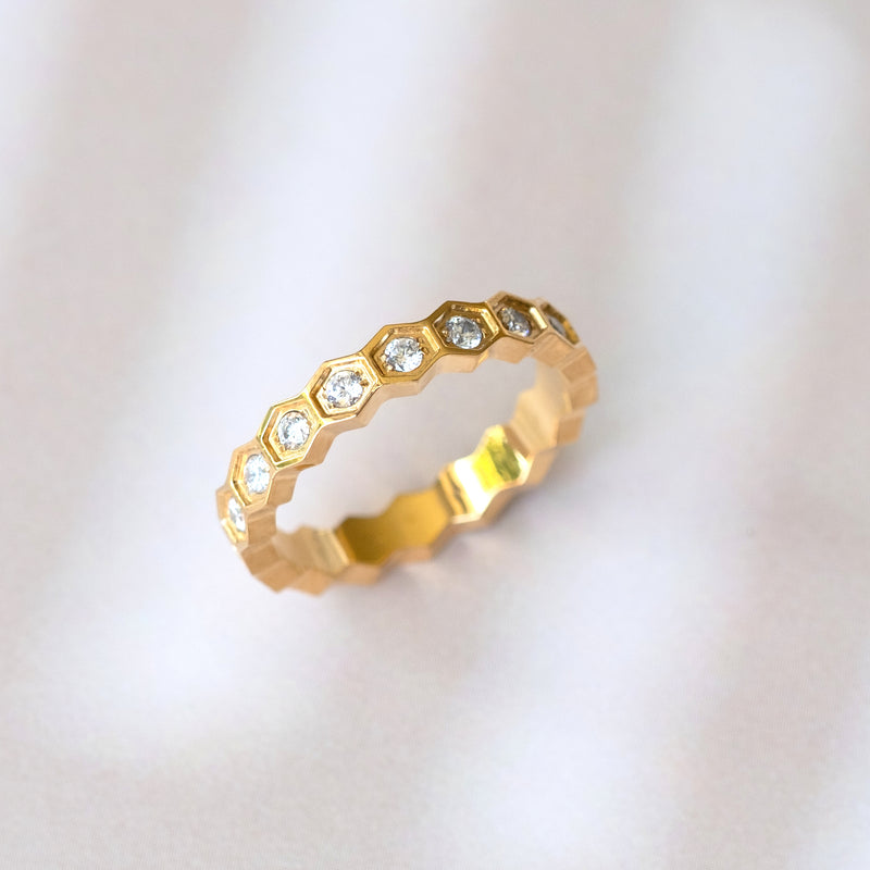 HEX RING - GOLD, SIZE 6