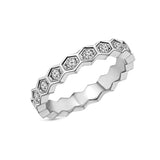 HEX RING - SILVER, SIZE 6