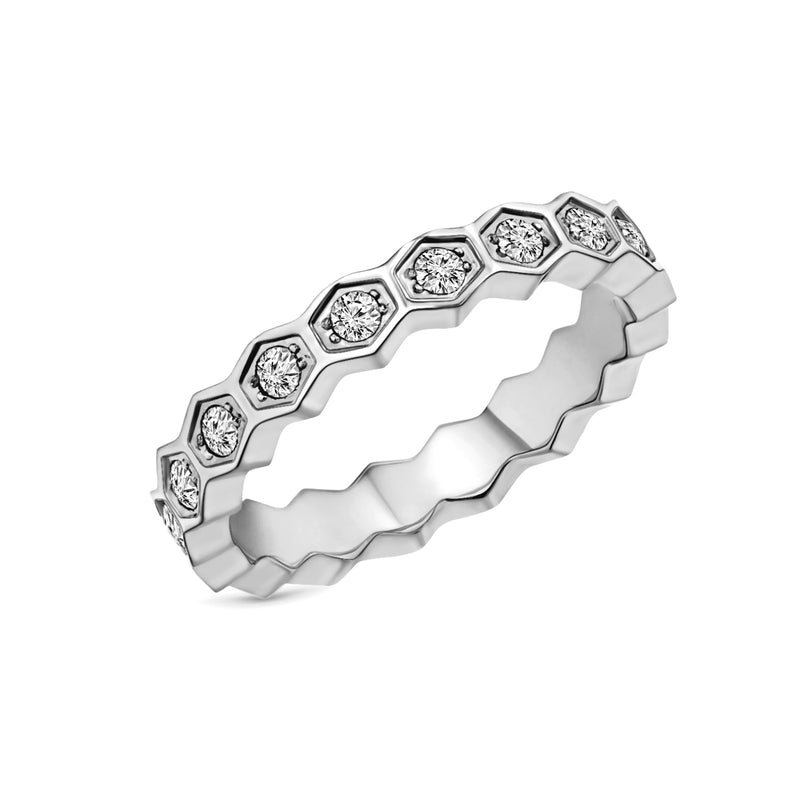 HEX RING - SILVER, SIZE 6