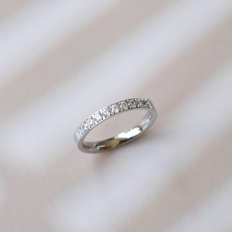 PAVE RING - SILVER, SIZE 6