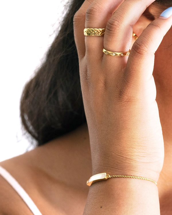 PLAIT RING - GOLD, SIZE 7