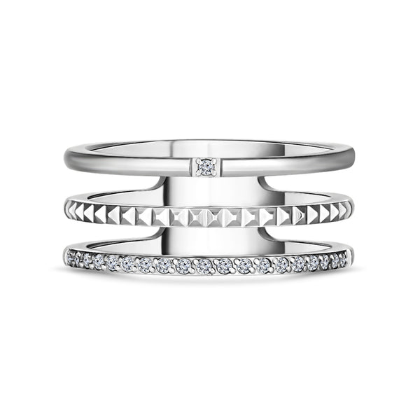 TRIO RING - SILVER, SIZE 6